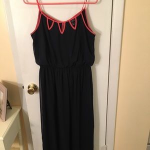 New dressy navy/pink long dress